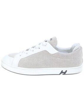 Hermes Low Cut Sneakers Kid Signature Beige White